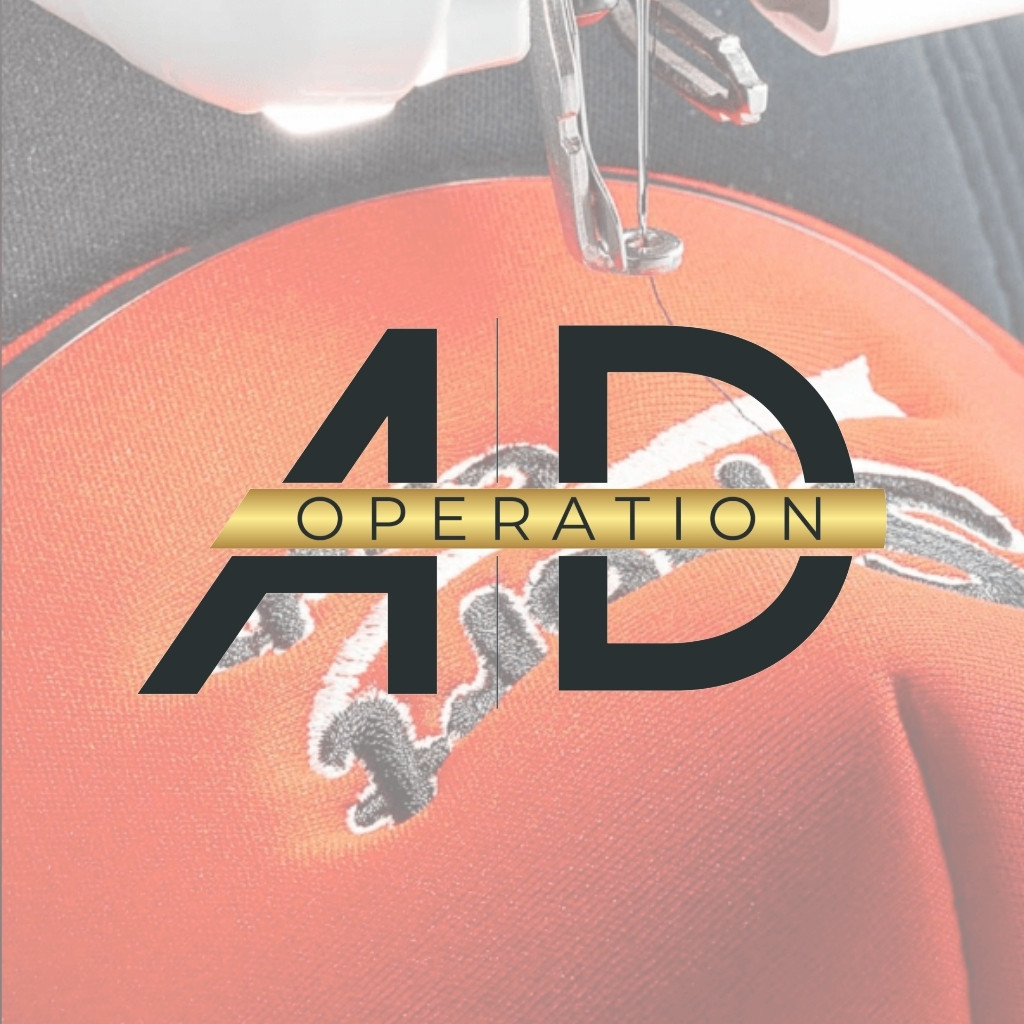 A.D. Operation Unternehmensbild mit Original-Logo bei der Produktion
